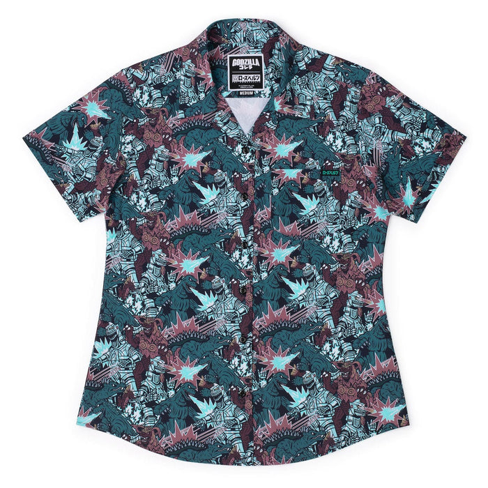 RSVLTS XS Godzilla Women's Short Sleeve Shirt Godzilla "Monsters and Mecha" – Women's KUNUFLEX Short Sleeve Shirt Godzilla "Monsters and Mecha" – Women's KUNUFLEX Short Sleeve Shirt
