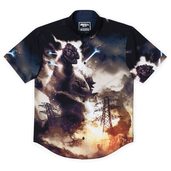 RSVLTS XS Godzilla Short Sleeve Shirt Godzilla "The King Arrives" – KUNUFLEX Short Sleeve Shirt Godzilla "The King Arrives" – KUNUFLEX Short Sleeve Shirt