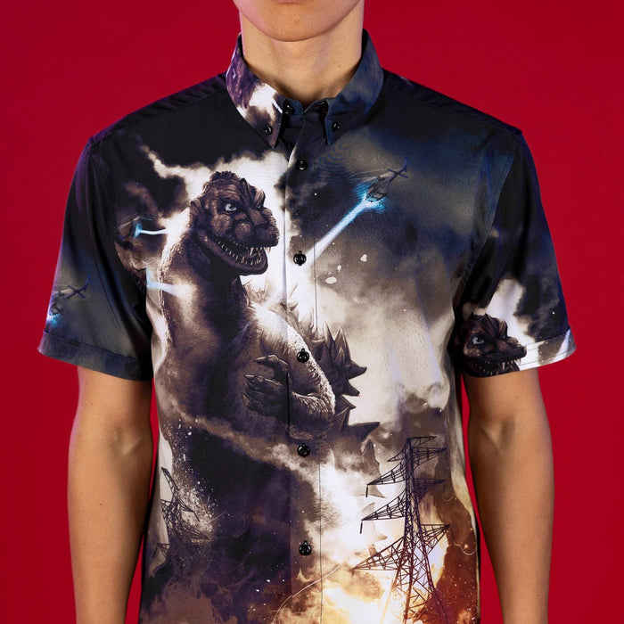 RSVLTS Godzilla Short Sleeve Shirt Godzilla "The King Arrives" – KUNUFLEX Short Sleeve Shirt Godzilla "The King Arrives" – KUNUFLEX Short Sleeve Shirt