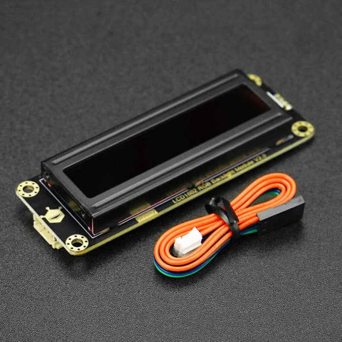 Gravity: I2C 16x2 Arduino LCD with RGB Font Display (Black) by DFRobot - The Pi Hut