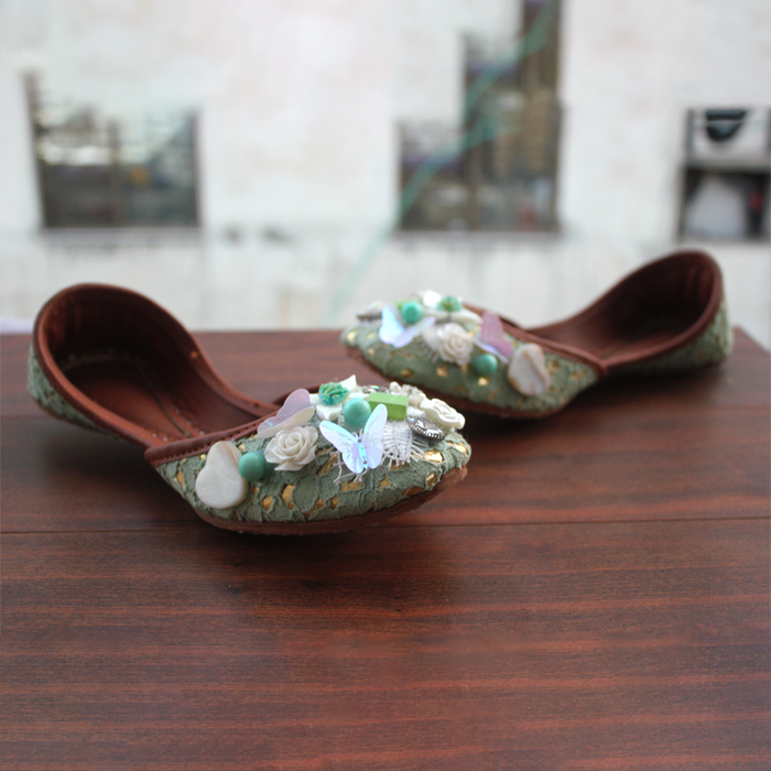 Green Fancy Khussa for women