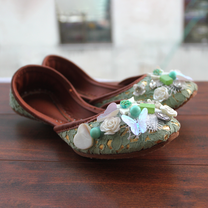 Green Fancy Khussa for women