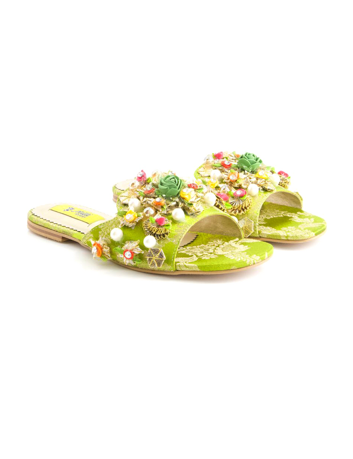 Green Fancy Slippers for women