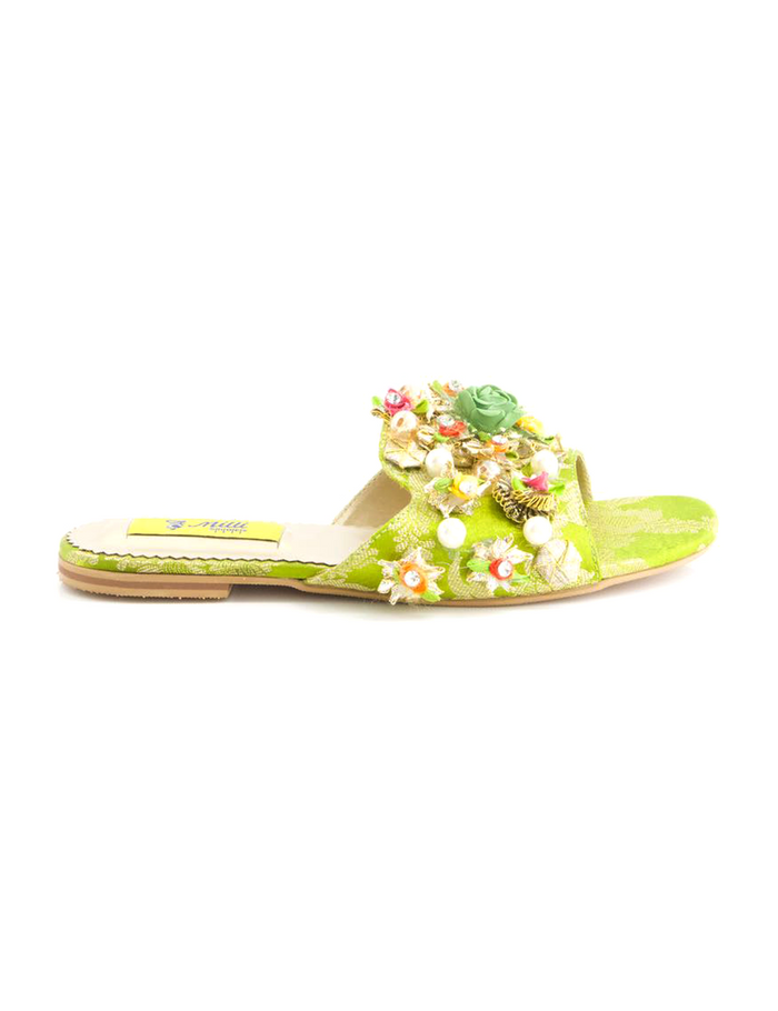Green Fancy Slippers for women