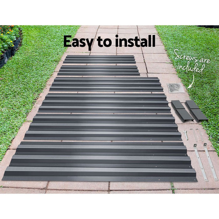 Greenfingers 2x Garden Bed 210x90cm Planter Box Raised Container Galvanised Herb -Home Living Store - -