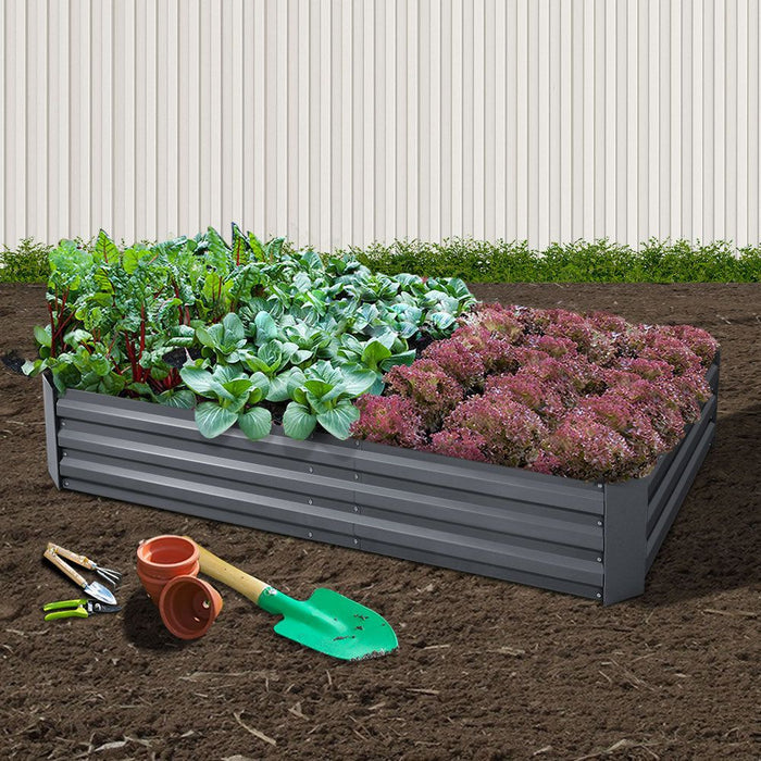 Greenfingers Garden Bed 180x90cm Planter Box Raised Container Galvanised Steel -Home Living Store - -