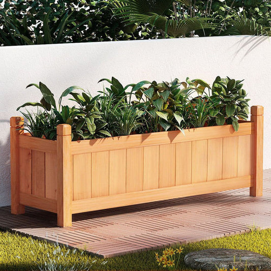Greenfingers Garden Bed 90x30x33cm Wooden Planter Box Raised Container Growing -Home Living Store - -