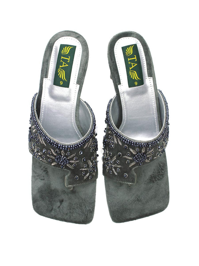 Grey Fancy Heel