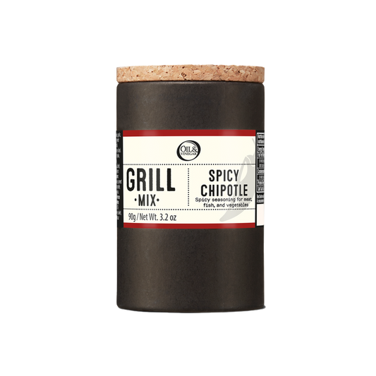 Grill mix container labeled 'Spicy Chipotle'