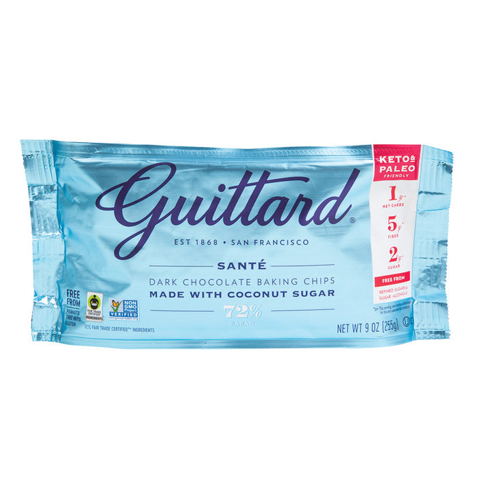 Guittard Sante 72% Cacao Dark Chocolate Chips Baking Candy - 12 Count