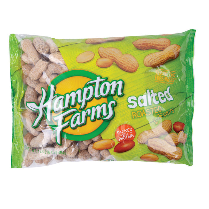 Hampton Farms Salted Roasted In Shell Peanut Snacks - 24 Count