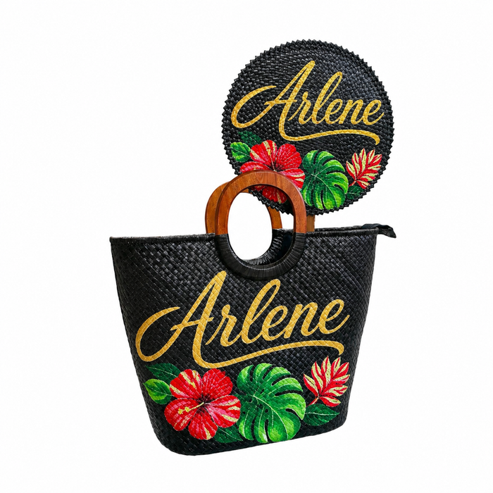 Hand-Painted Bayong with Fan Set