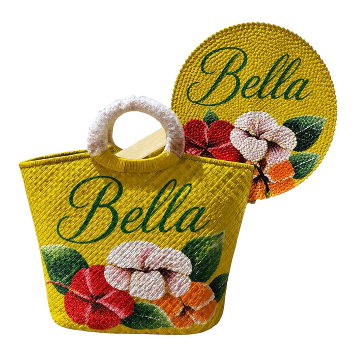 Hand-Painted Bayong with Fan Set