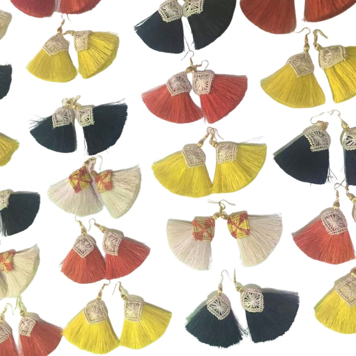 Handmade Abaca Earrings - Travellers Hat Boutique