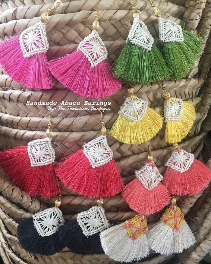 Handmade Abaca Earrings - Travellers Hat Boutique