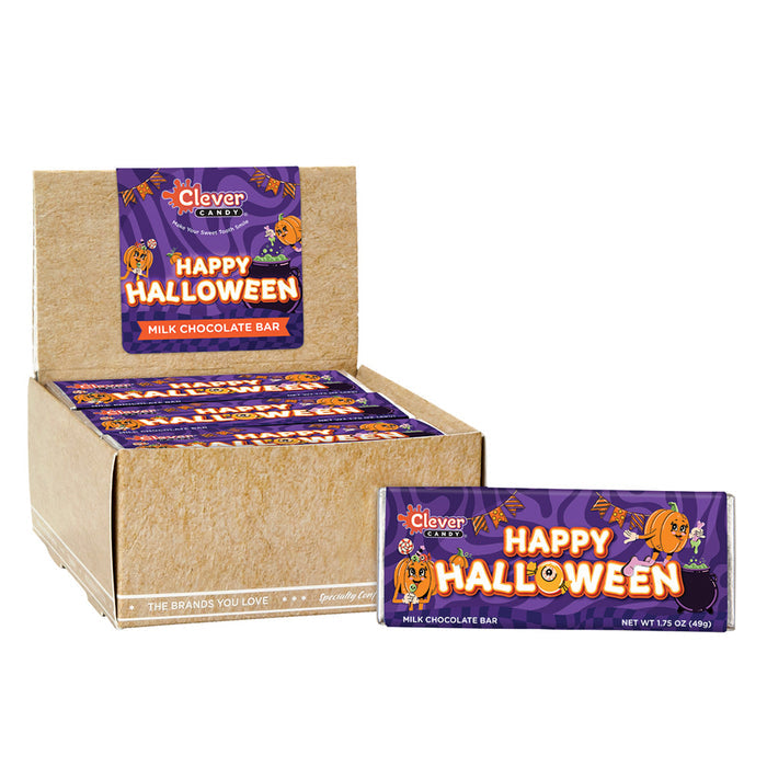 Happy Halloween Milk Chocolate Candy Bar - 24 Count