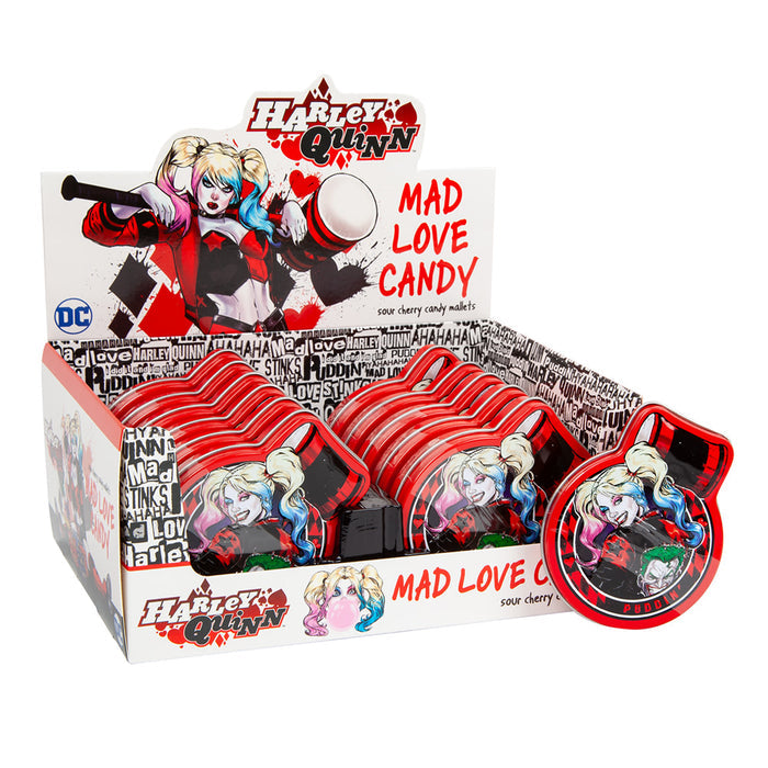 Harley Quinn Mad Love Sour Cherry Tin Candy - 12 Count