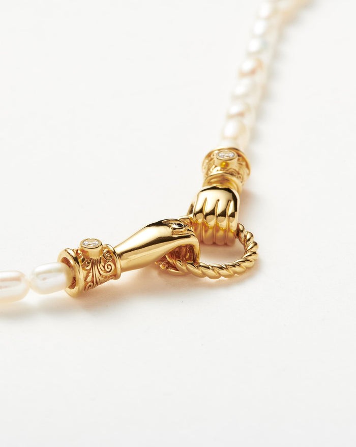 Harris Reed In Good Hands Pearl Bracelet | 18k Gold Plated/Pearl & Black Onyx Bracelets Missoma