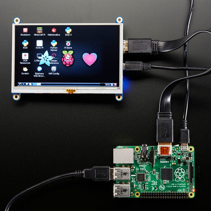 HDMI 5" 800 x 480 Display Backpack - With Resistive Touchscreen by Adafruit - The Pi Hut