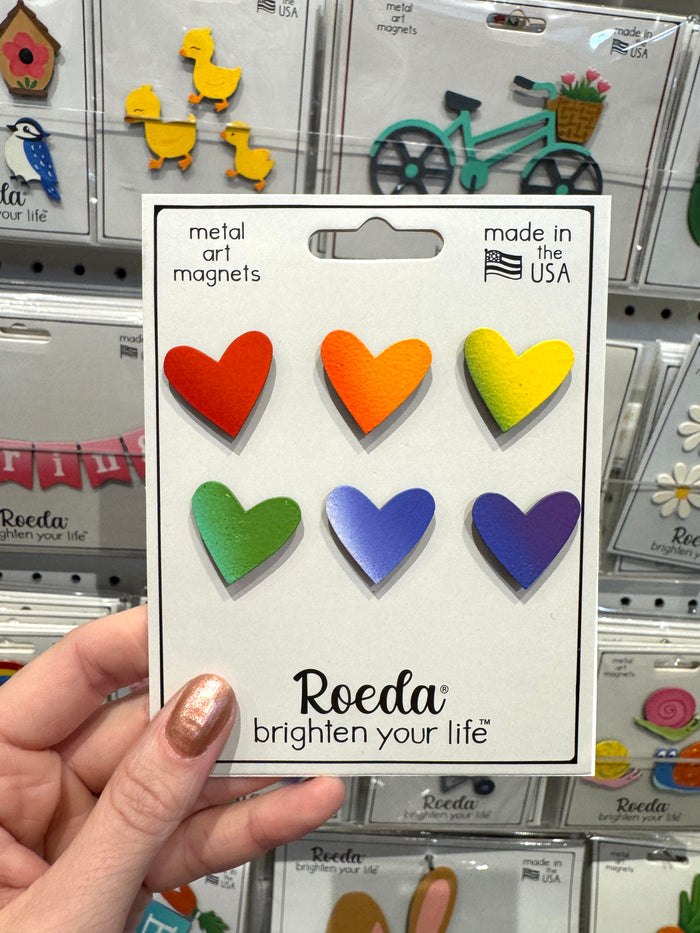Heart Magnets S/6 Summer Rainbow