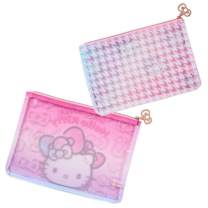 Hello Kitty 2-Piece Pouch Set 50th Anniv. (Fashionable Ribbons Series) Bags Japan Original