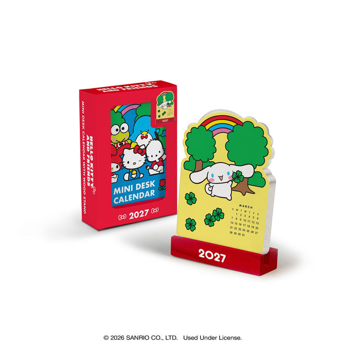 Hello Kitty and Friends 2027 Retro Mini Desk Calendar with Wood Stand Stationery Orange Circle Studio