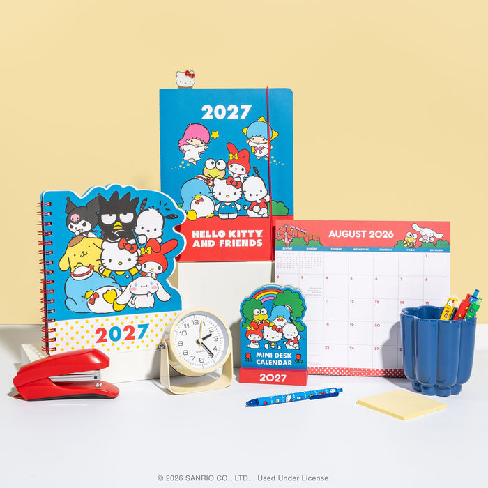Hello Kitty and Friends 2027 Retro Mini Desk Calendar with Wood Stand Stationery Orange Circle Studio