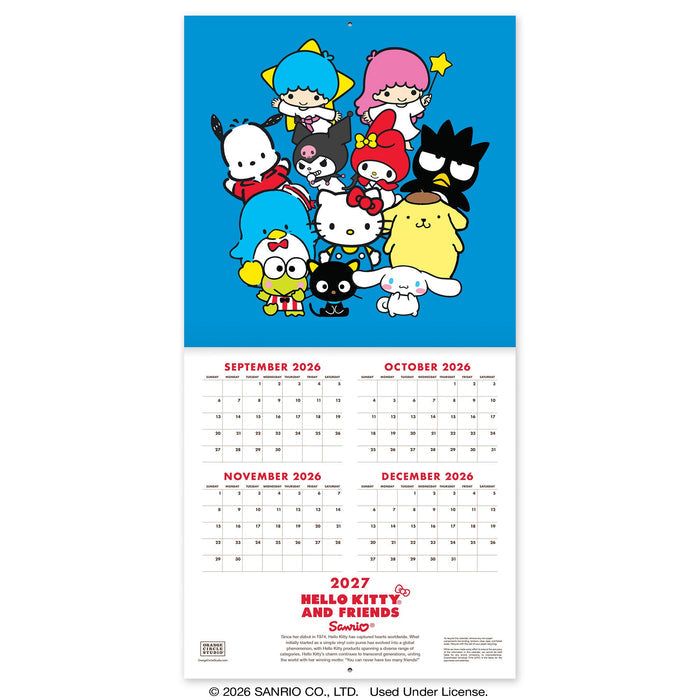 Hello Kitty and Friends 2027 Retro Wall Calendar Stationery Orange Circle Studio