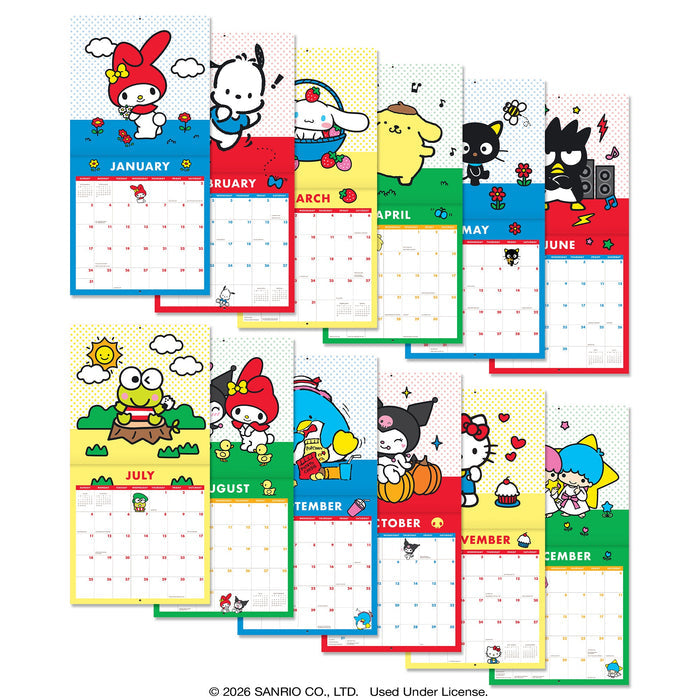 Hello Kitty and Friends 2027 Retro Wall Calendar Stationery Orange Circle Studio