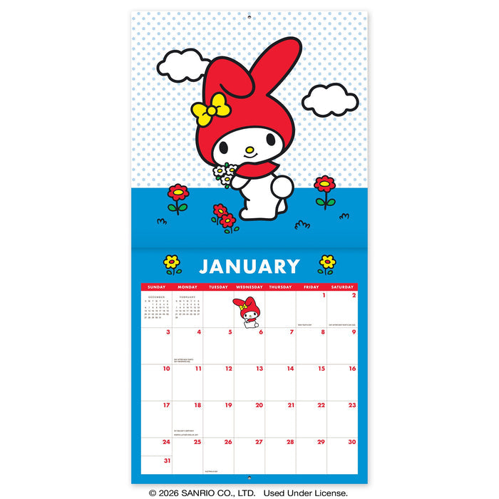 Hello Kitty and Friends 2027 Retro Wall Calendar Stationery Orange Circle Studio