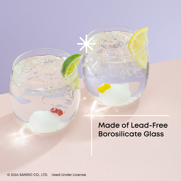 Hello Kitty and Mimmy 3D Icon Short Drinking Glasses (Set of 2) Home Goods JoyJolt