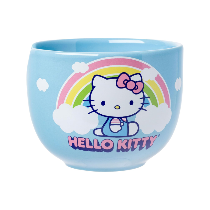Hello Kitty Ceramic Ramen Bowl and Chopstick Set (Rainbow) Home Goods Silver Buffalo