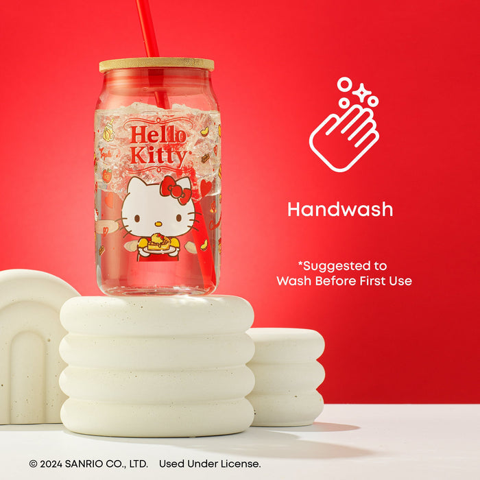 Hello Kitty Favorite Flavor Lidded Glass Tumbler Home Goods JoyJolt