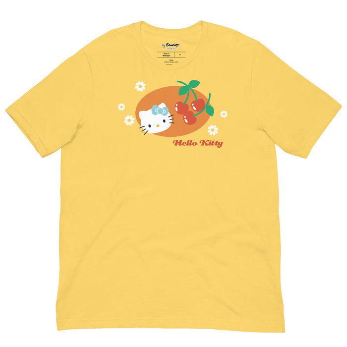 Hello Kitty Summer Cherry Tee Apparel Printful Yellow S