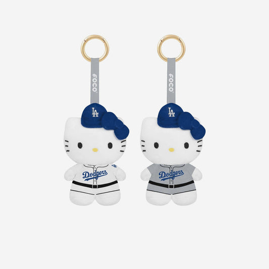 Hello Kitty x Los Angeles Dodgers 2-pc Mini Plush Mascot Keychain Set (Blue) Accessory FOCO