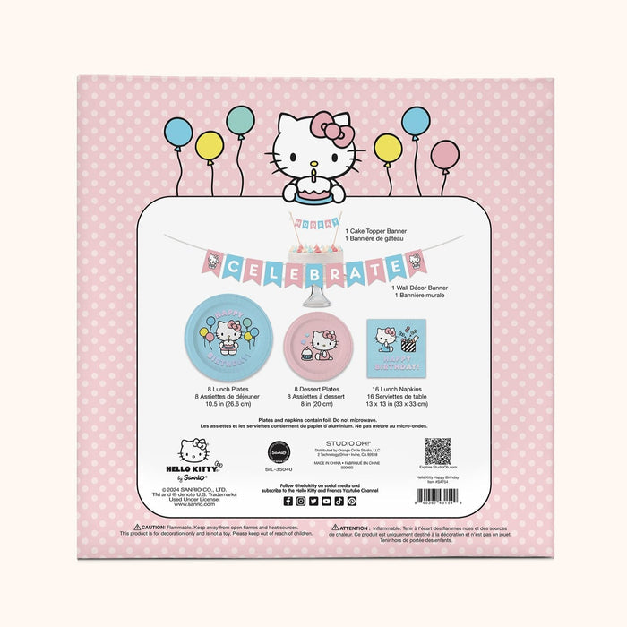 Hello Kitty x Studio Oh! Happy Birthday Paper Party Pack Paper Tableware Studio Oh!