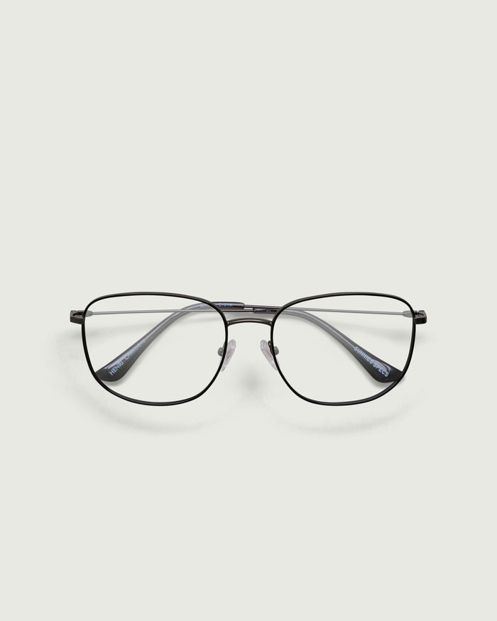 Charcoal::Henri Eyeglasses square black metal top