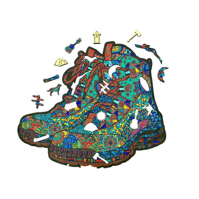 Hiking Boots Wood Puzzle Games & Books GSI