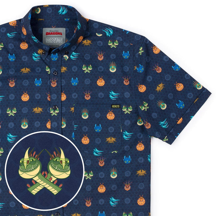 RSVLTS XS How to Train Your Dragon Short Sleeve Shirt How to Train Your Dragon "Fiery Faces" – KUNUFLEX Short Sleeve Shirt How to Train Your Dragon "Fiery Faces" – KUNUFLEX Short Sleeve Shirt