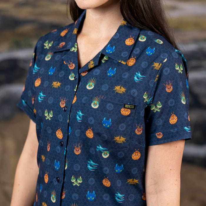 RSVLTS How to Train Your Dragon Women's Short Sleeve Shirt How to Train Your Dragon "Fiery Faces" – Women's KUNUFLEX Short Sleeve Shirt How to Train Your Dragon "Fiery Faces" – Women's KUNUFLEX Short Sleeve Shirt