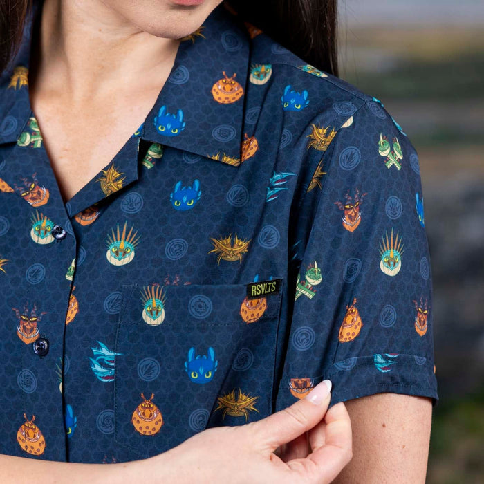RSVLTS How to Train Your Dragon Women's Short Sleeve Shirt How to Train Your Dragon "Fiery Faces" – Women's KUNUFLEX Short Sleeve Shirt How to Train Your Dragon "Fiery Faces" – Women's KUNUFLEX Short Sleeve Shirt