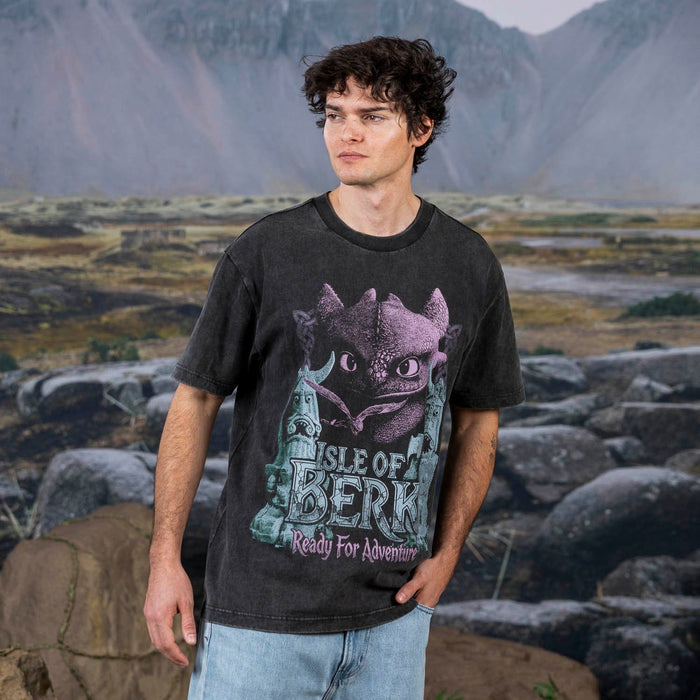RSVLTS How to Train Your Dragon Vintage T-shirt How to Train Your Dragon "Isle of Berk" – Vintage Crewneck Tee How to Train Your Dragon "Isle of Berk" – Vintage Crewneck Tee