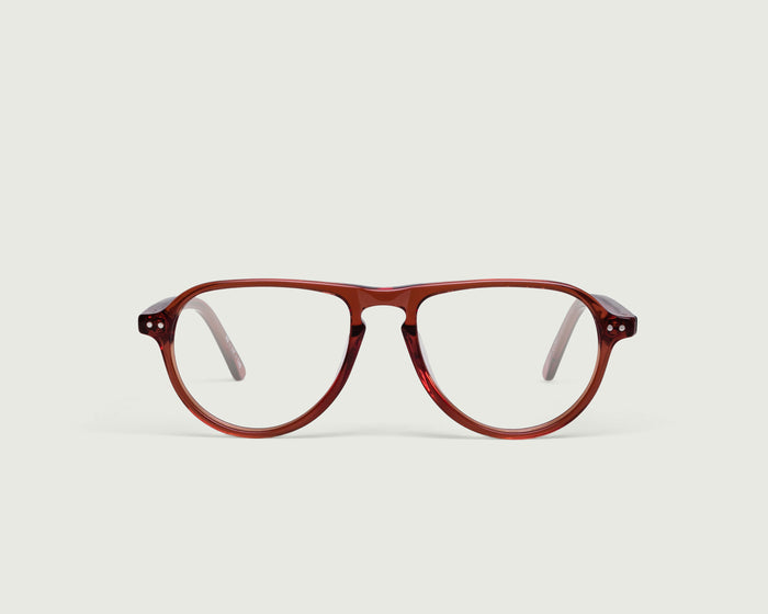 Cedar::Howser Eyeglasses pilot brown acetate front