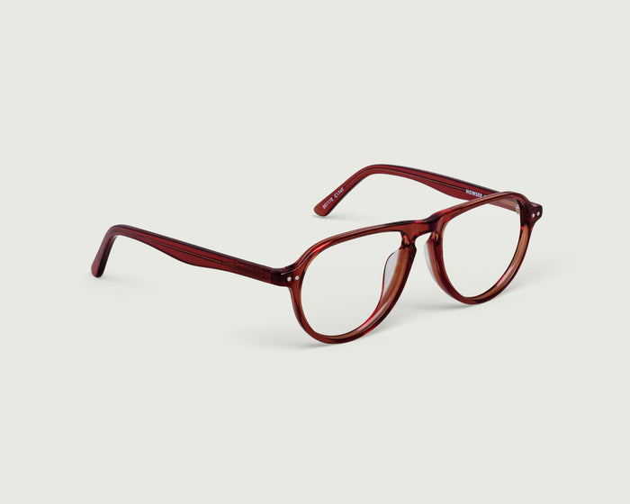 Cedar::Howser Eyeglasses pilot brown acetate front diagonal