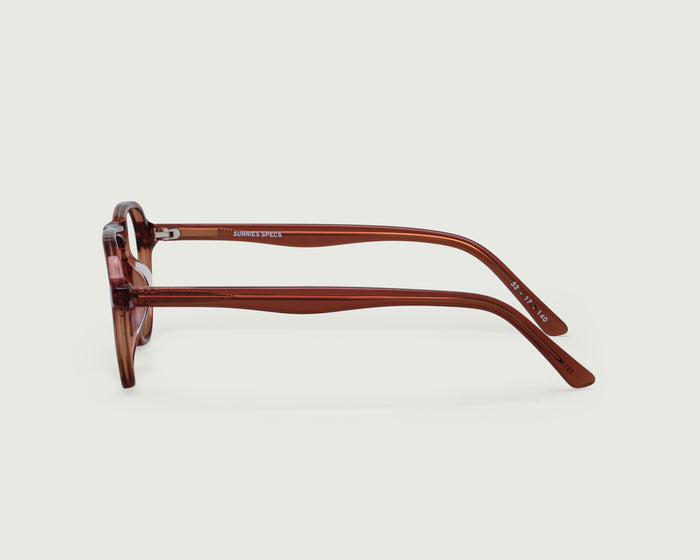 Cedar::Howser Eyeglasses pilot brown acetate side