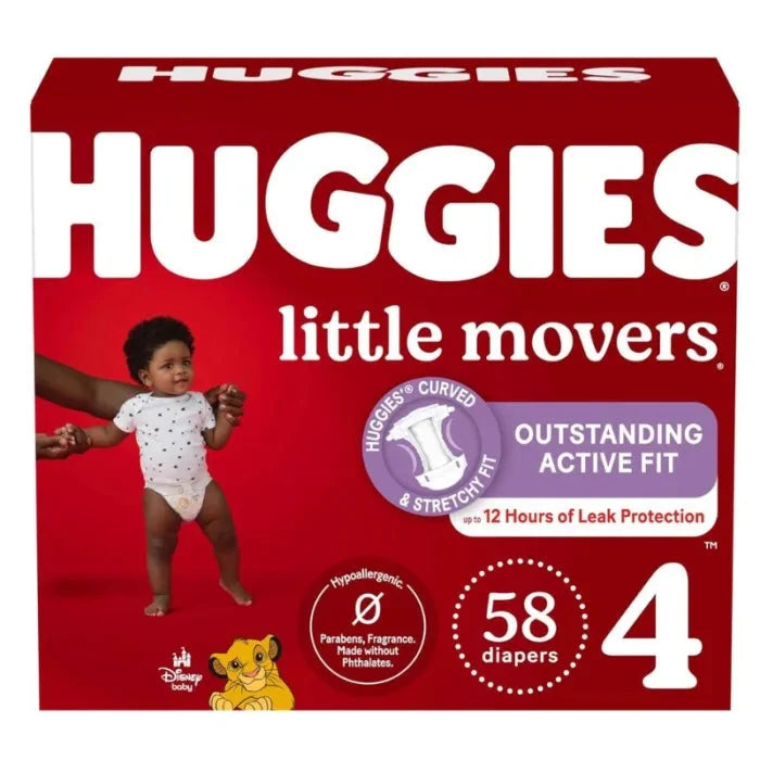 Huggies, Little Movers S4 (58 Pieces) - 3600054652
