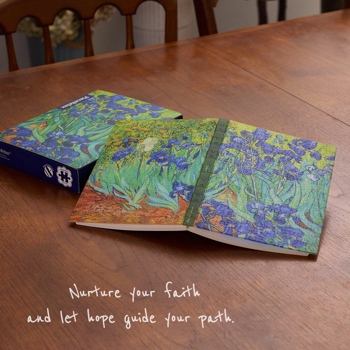 PieceRelax Puzzle Journal blend timeless art with modern design. Transparent cut-outs let you add a personal touch with photos or mementos. Each notebook is a canvas for your unique story.