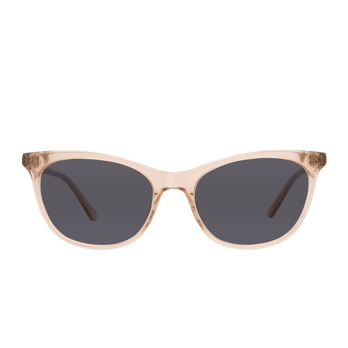prescription sunglasses - JADE - VINTAGE CRYSTAL + CLEAR prescription glasses in polarized lens front