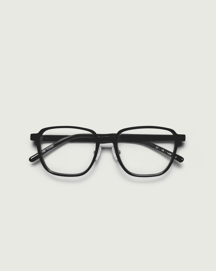 Charcoal:::Jensen Eyeglasses square black plastic top