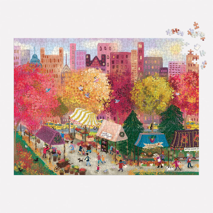 Joy Laforme Autumn at the City Market 1000 Piece Puzzle 1000 Piece Puzzles Joy Laforme